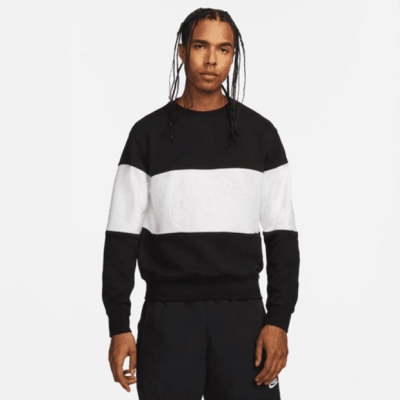 Nike Men's Black and White Crew Neck Pullover XL Oversized - Picture 1 of 7